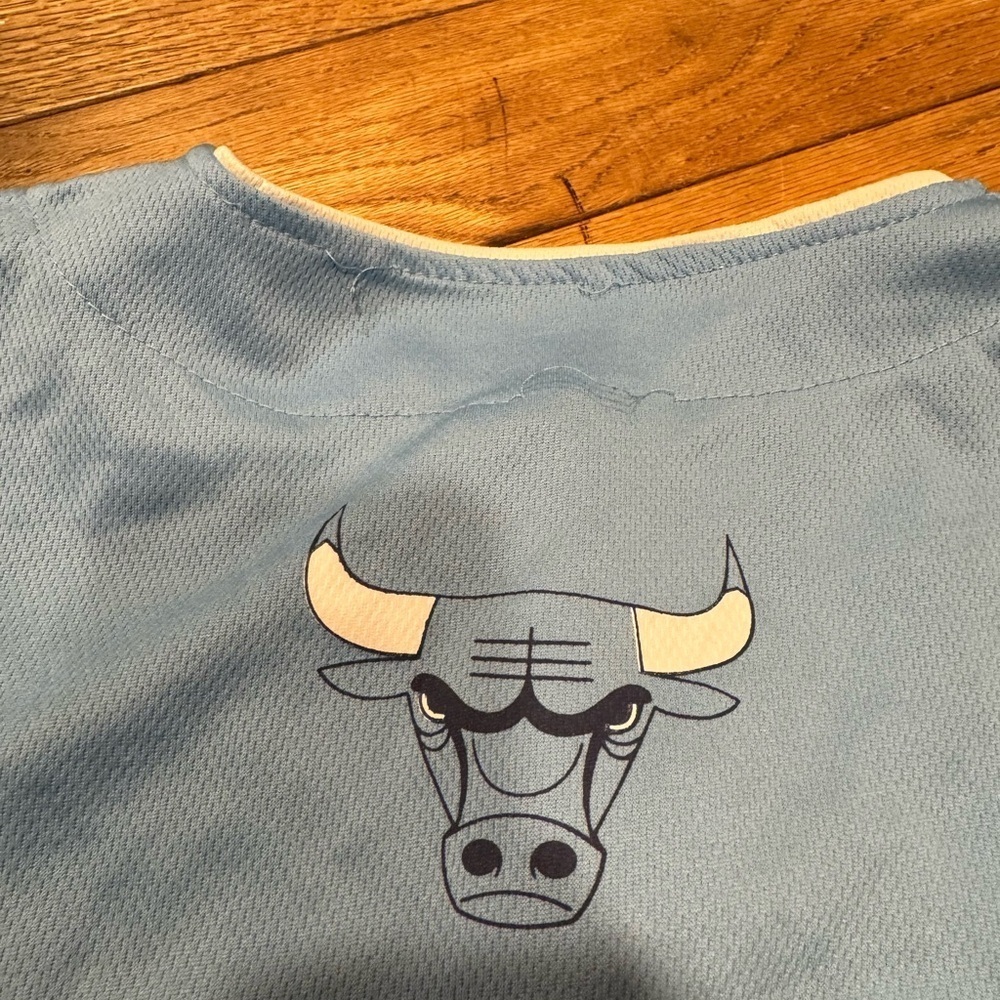 Vintage-Vibe Chicago Bulls Baby Blue Baseball Jersey - Picture 5 of 5
